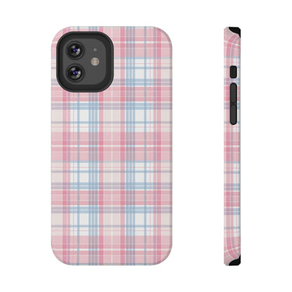 Impact-Resistant Cases-Spring Plaid Pink Blue