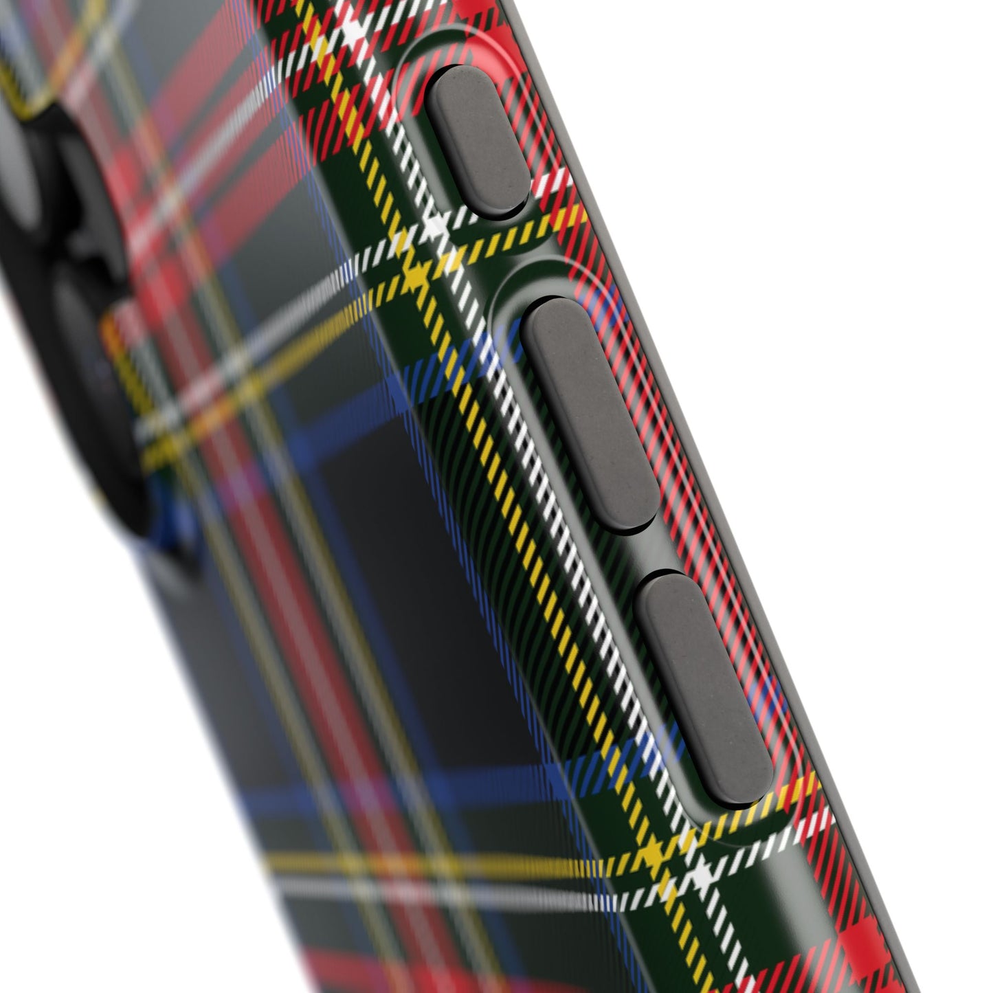 Impact-Resistant Holiday Phone Case-Christmas Tartan Plaid Black