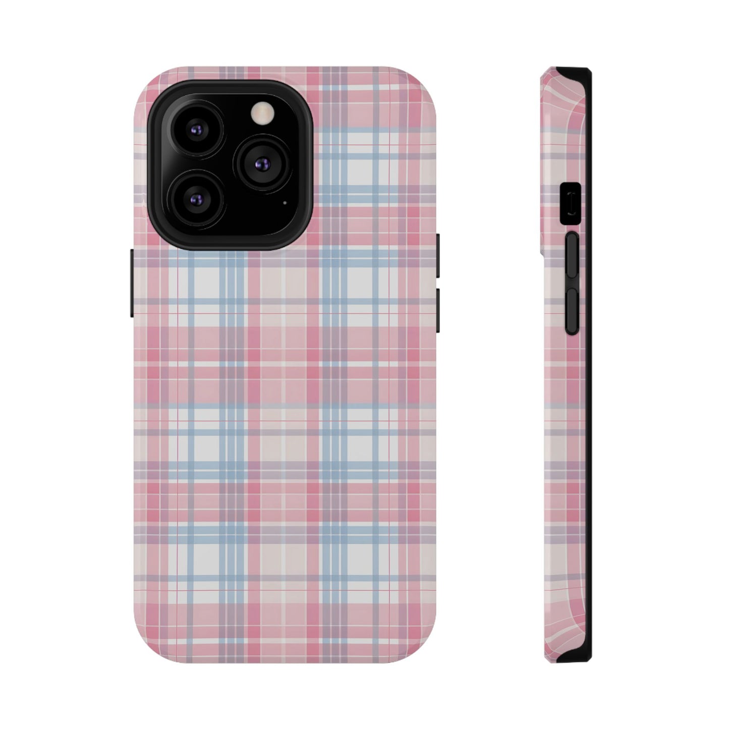 Impact-Resistant Cases-Spring Plaid Pink Blue