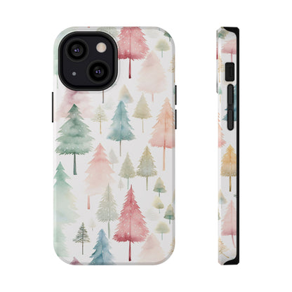 Watercolor Christmas Trees Impact-Resistant Phone Case