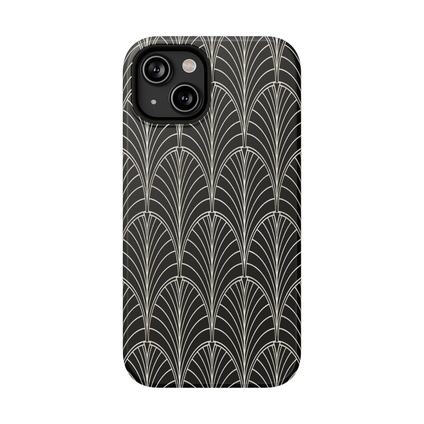 Impact-Resistant Phone Case- Art Deco Black Beige