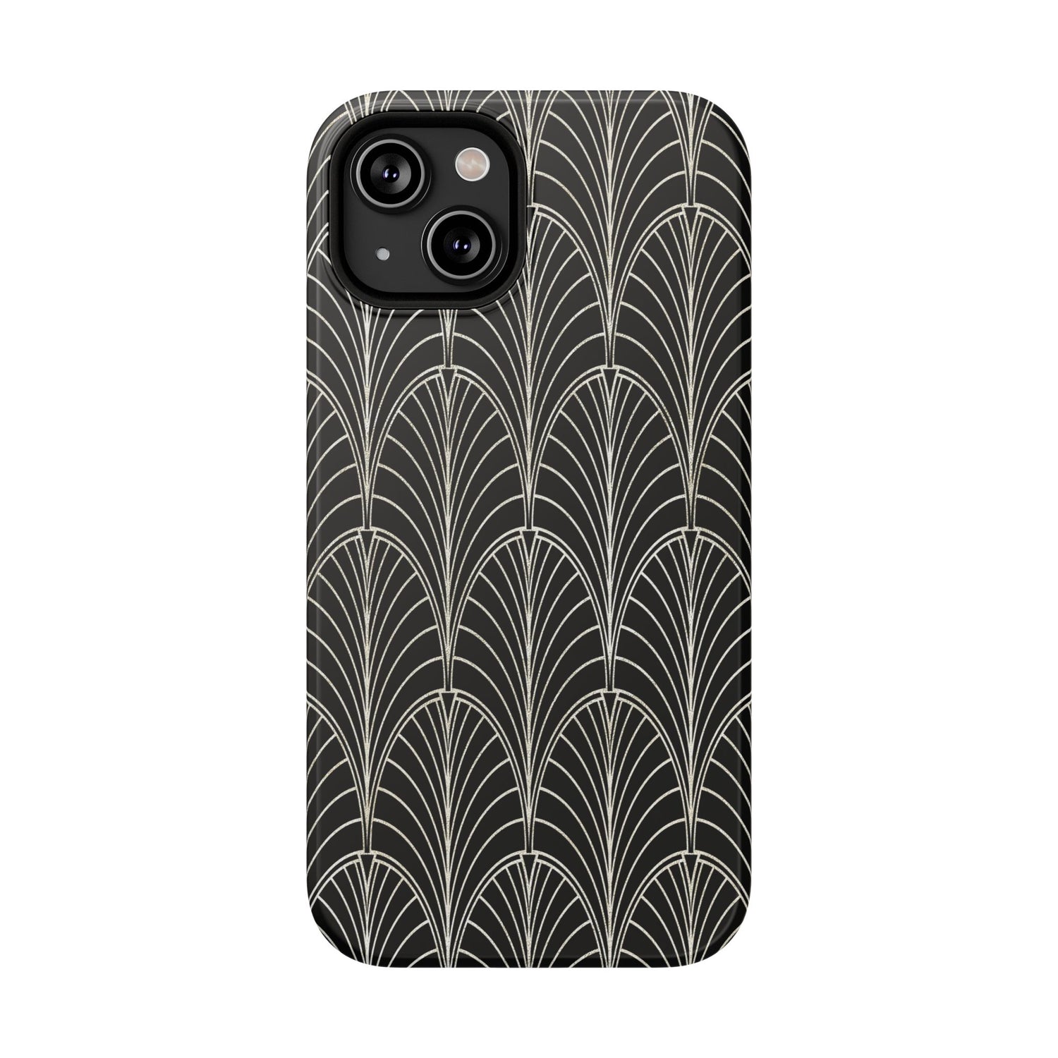Impact-Resistant Phone Case- Art Deco Black Beige