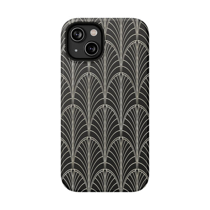 Impact-Resistant Phone Case- Art Deco Black Beige