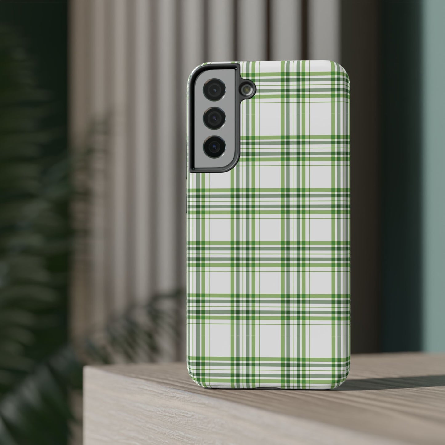 Impact-Resistant Phone Case -St. Patrick's Day Plaid