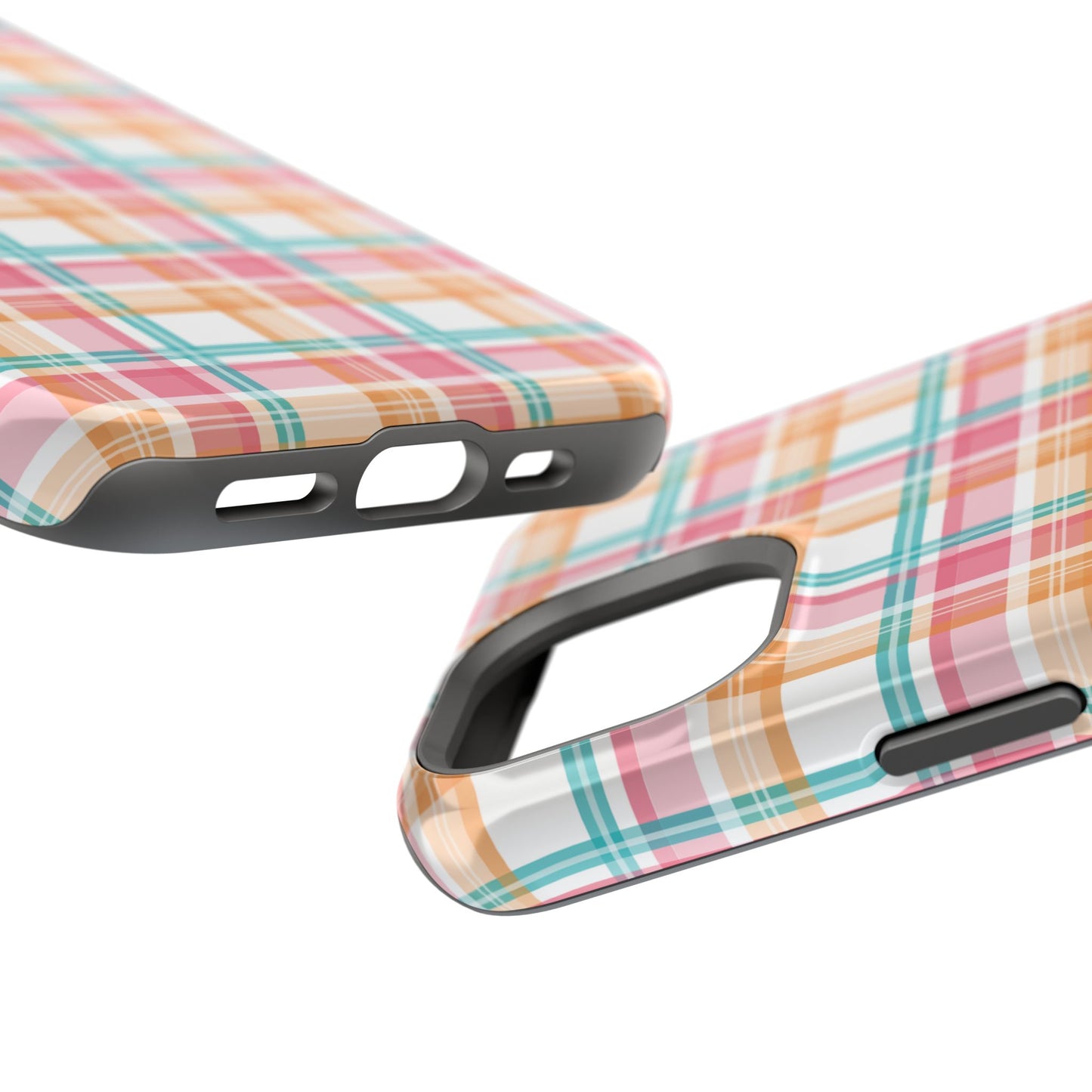 Impact-Resistant Phone Case - Summer Plaid Pink