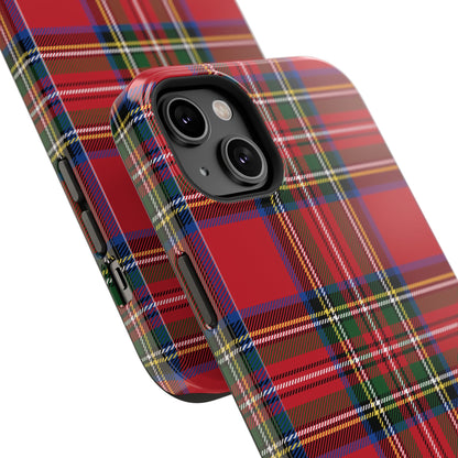 Impact-Resistant Phone Case-Holiday Tartan Plaid Red