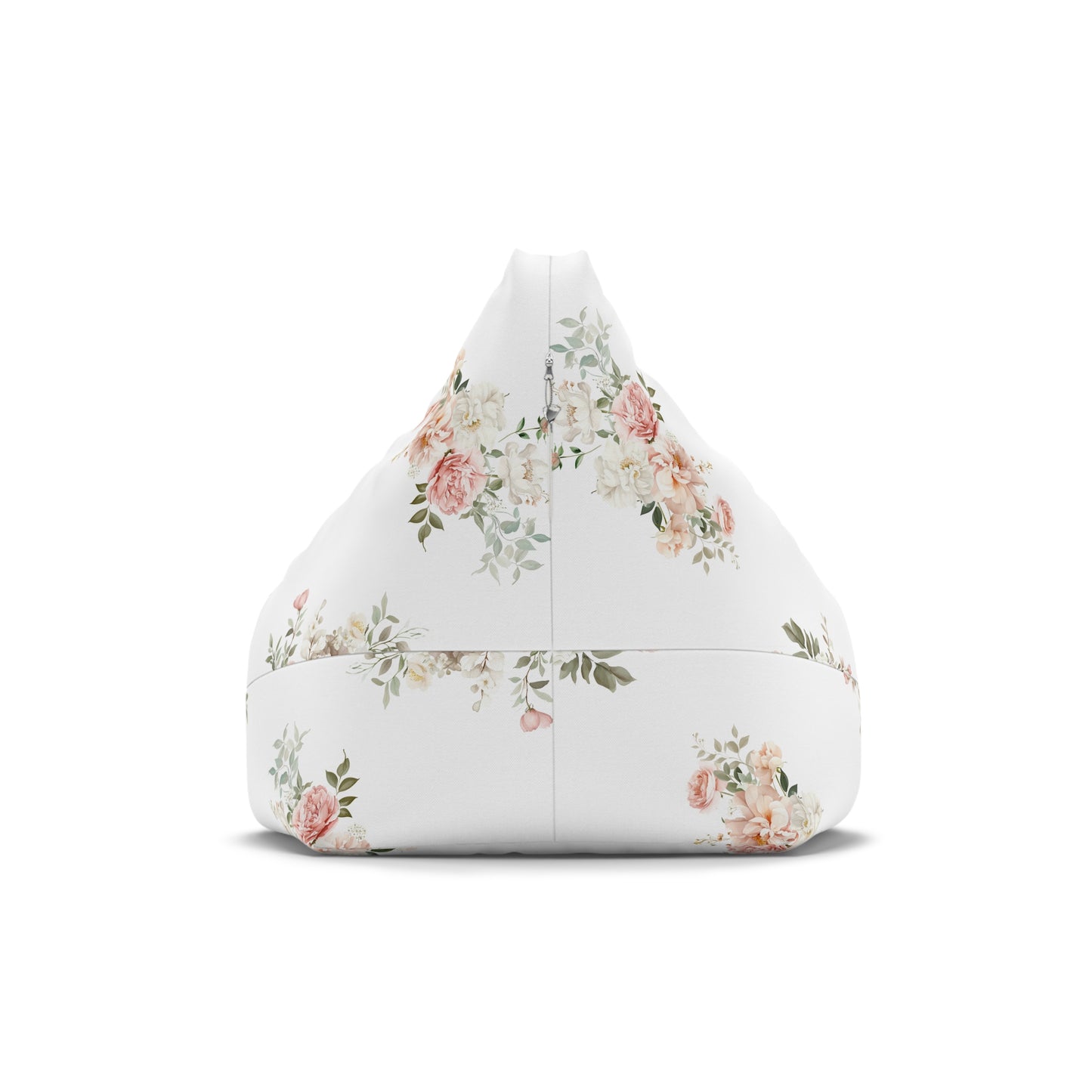 Elegant Coral Floral Bean Bag Chair Cover