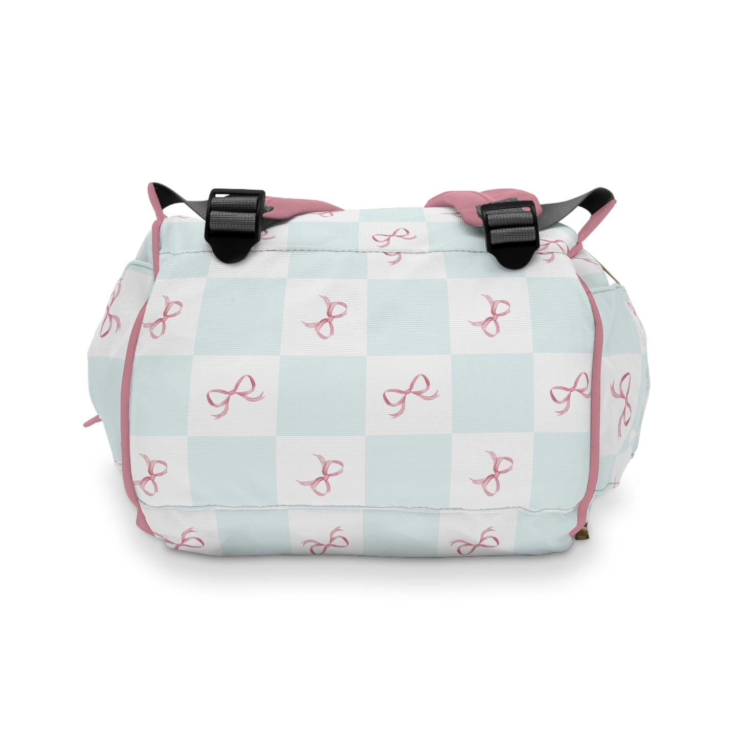 Coquette Blue Pink Bows Multifunctional Backpack Diaper Bag