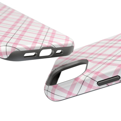 Impact-Resistant Phone Case - Pink Black Plaid