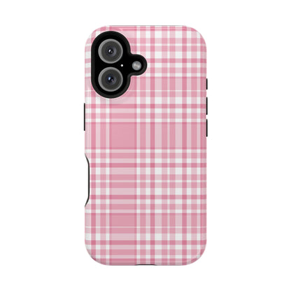 Impact-Resistant Phone Case - Easter Plaid Pink