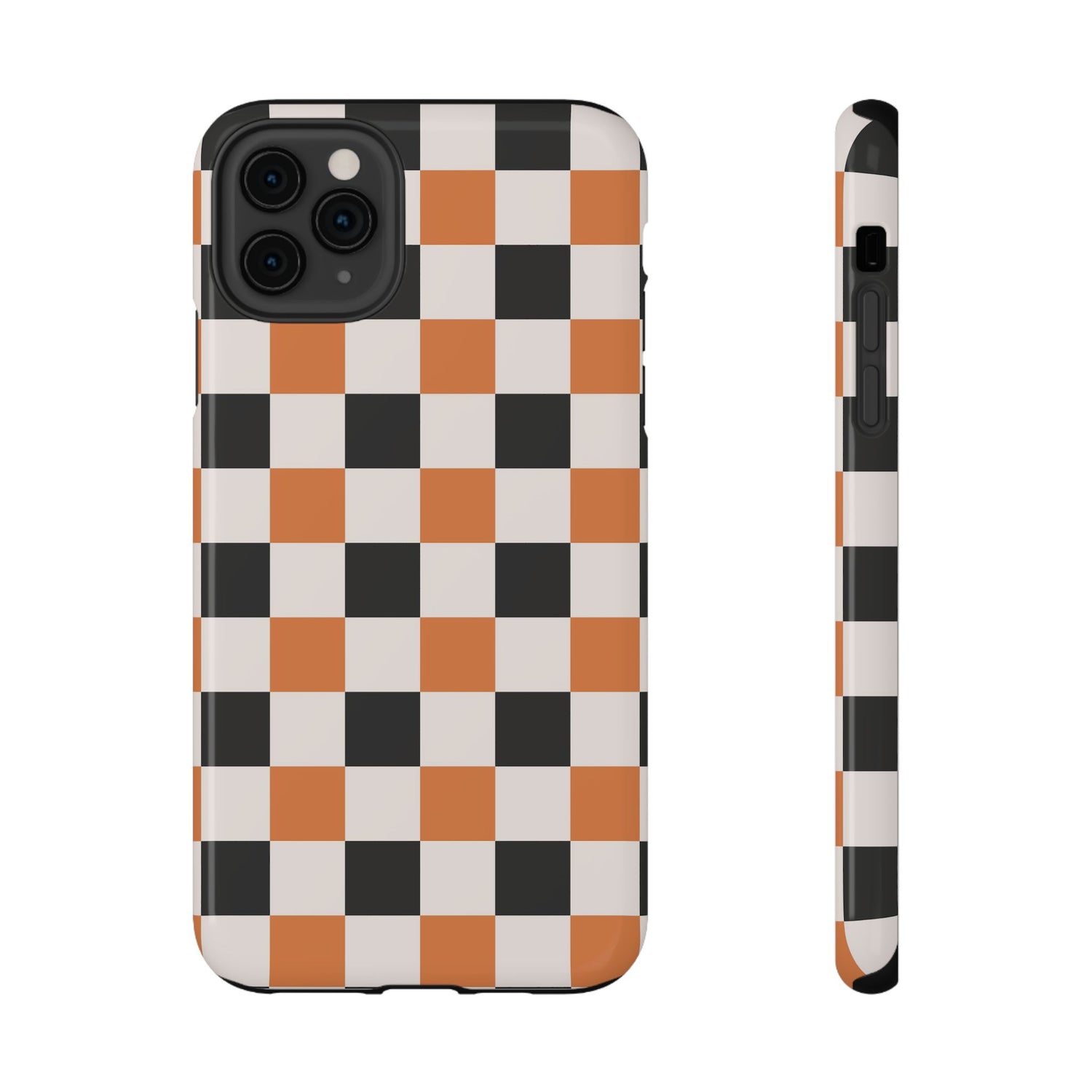 Trendy Halloween Checkerboard Phone Case | Impact-Resistant, iPhone, Samsung