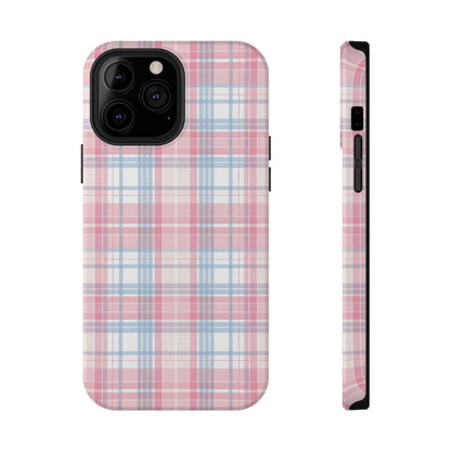 Impact-Resistant Cases-Spring Plaid Pink Blue