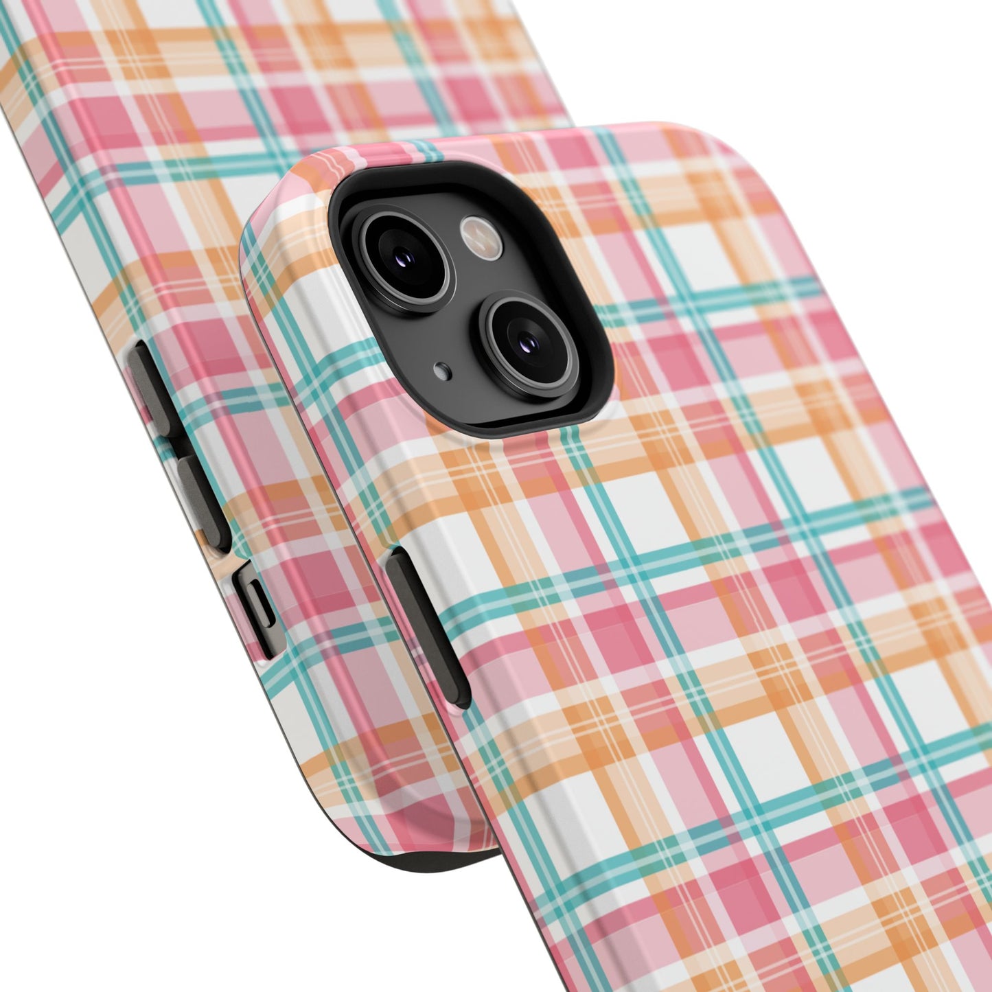 Impact-Resistant Phone Case - Summer Plaid Pink