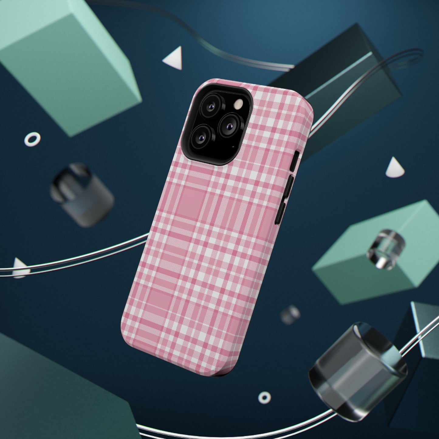 Impact-Resistant Phone Case - Easter Plaid Pink