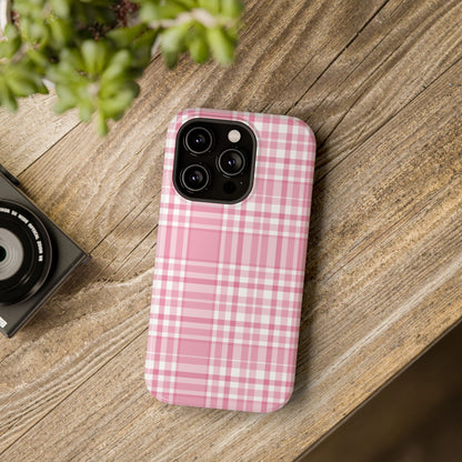 Impact-Resistant Phone Case - Easter Plaid Pink