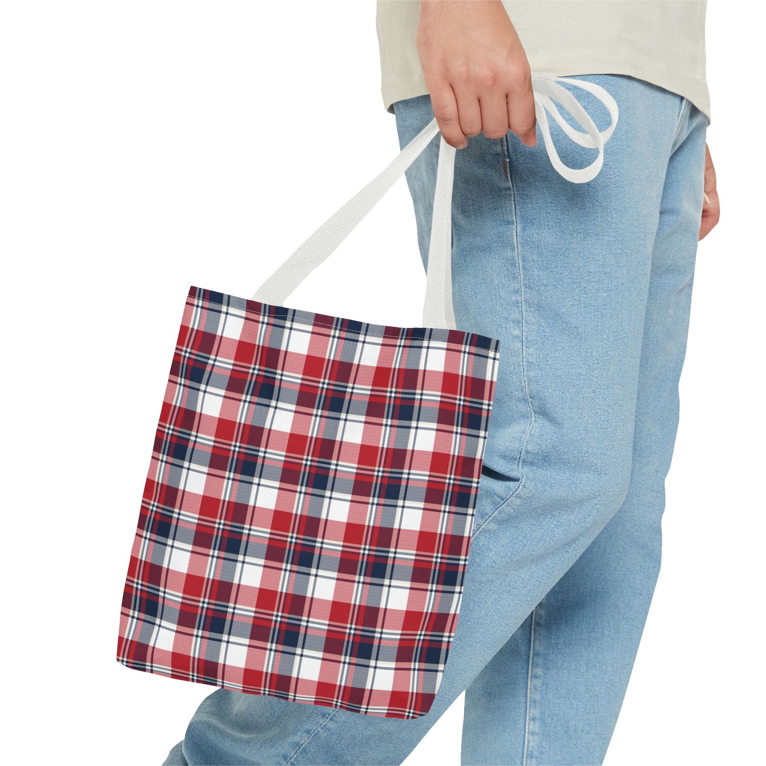 4th of July Plaid Tote Bag