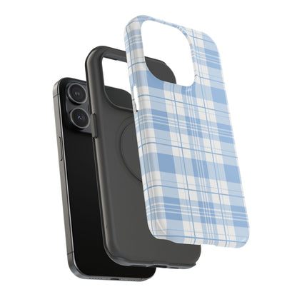 Impact-Resistant Phone Case - Easter Plaid Blue