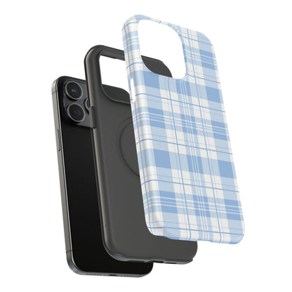 Impact-Resistant Phone Case - Easter Plaid Blue