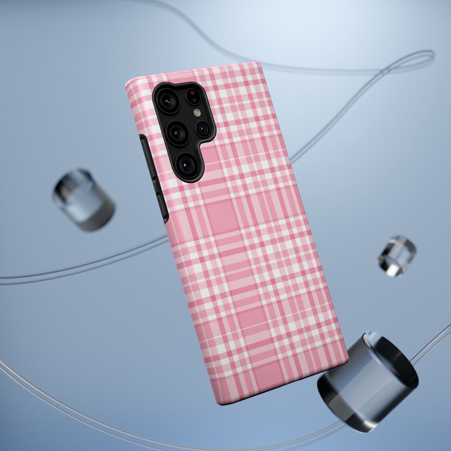 Impact-Resistant Phone Case - Easter Plaid Pink