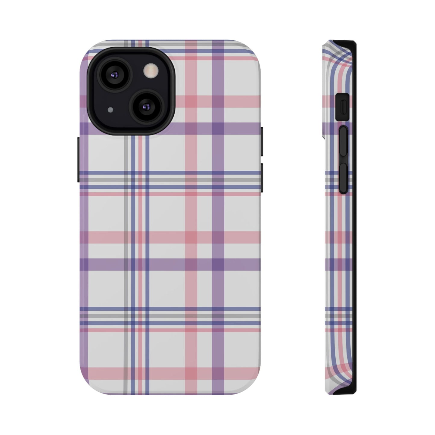 Impact-Resistant Cases - Spring Plaid Pink Purple