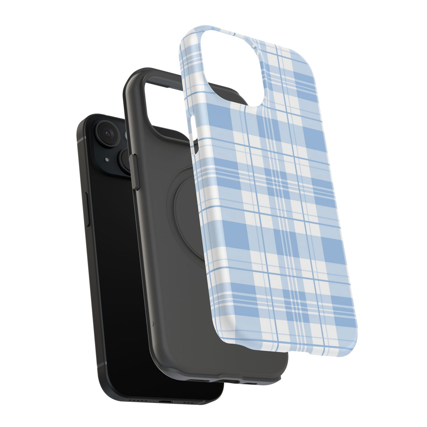 Impact-Resistant Phone Case - Easter Plaid Blue