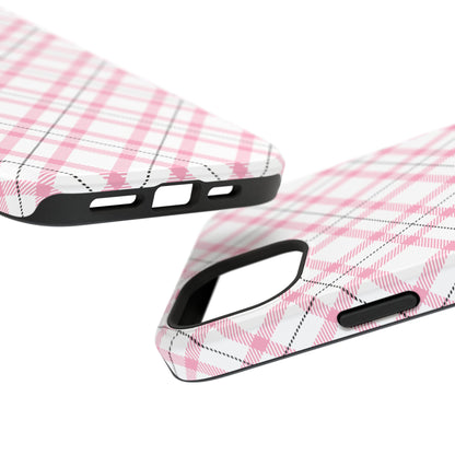 Impact-Resistant Phone Case - Pink Black Plaid