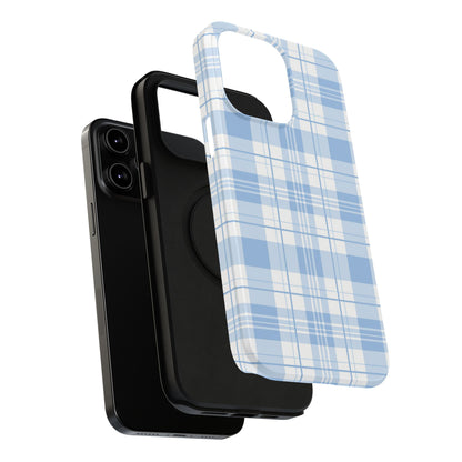 Impact-Resistant Phone Case - Easter Plaid Blue