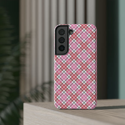 Impact-Resistant Phone Case - Valentine Plaid