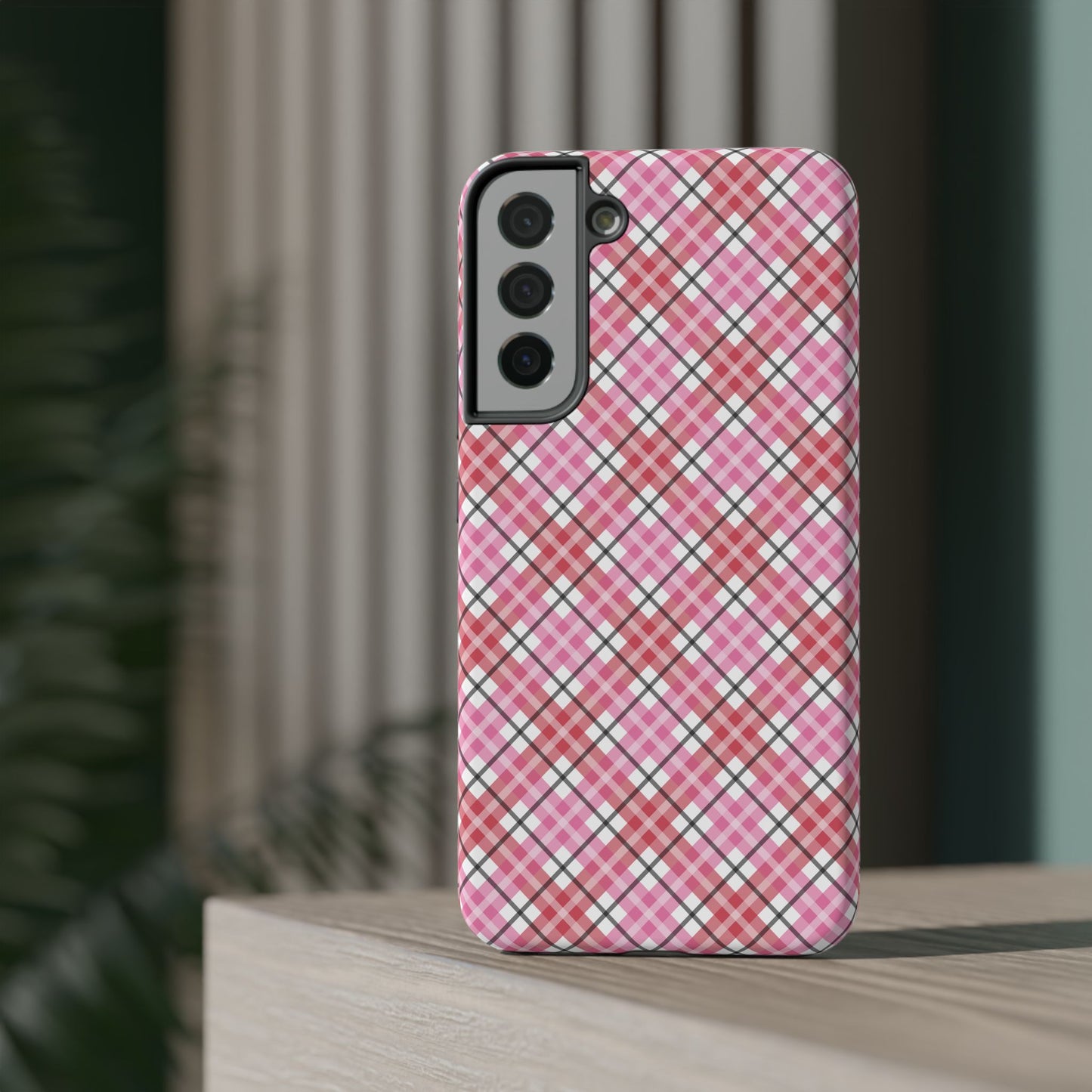 Impact-Resistant Phone Case - Valentine Plaid