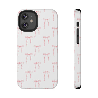 Watercolor Coquette Pink Bows Impact-Resistant Phone Case