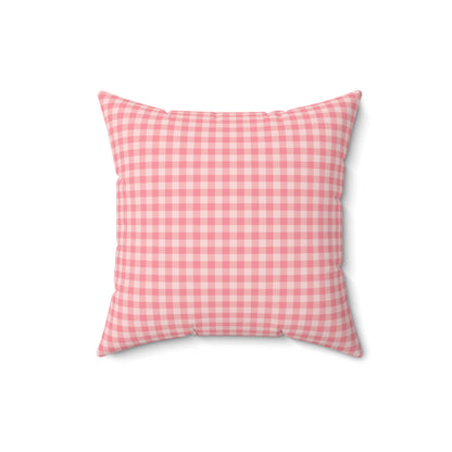 Spun Polyester Square Pillow with Removable Cover Hedgehog Playdate Polka Dots Gingham