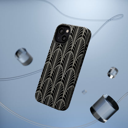 Impact-Resistant Phone Case- Art Deco Black Beige