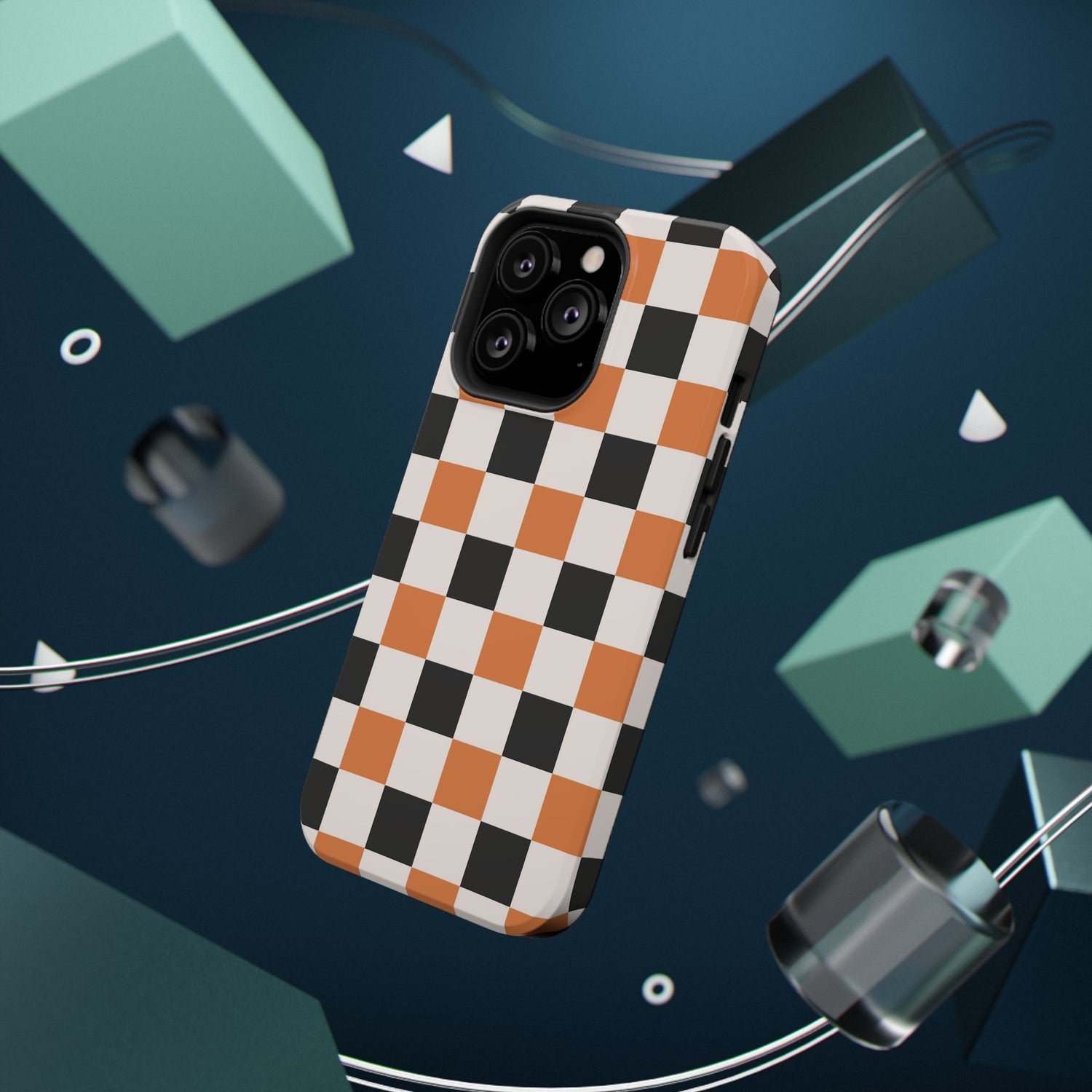 Trendy Halloween Checkerboard Phone Case | Impact-Resistant, iPhone, Samsung