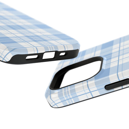 Impact-Resistant Phone Case - Easter Plaid Blue