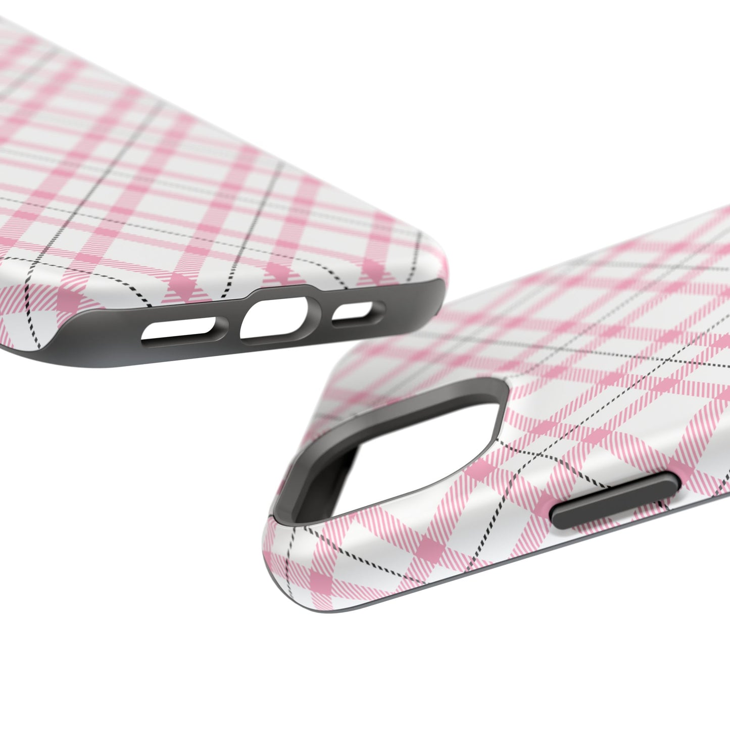 Impact-Resistant Phone Case - Pink Black Plaid