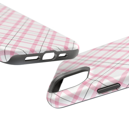 Impact-Resistant Phone Case - Pink Black Plaid