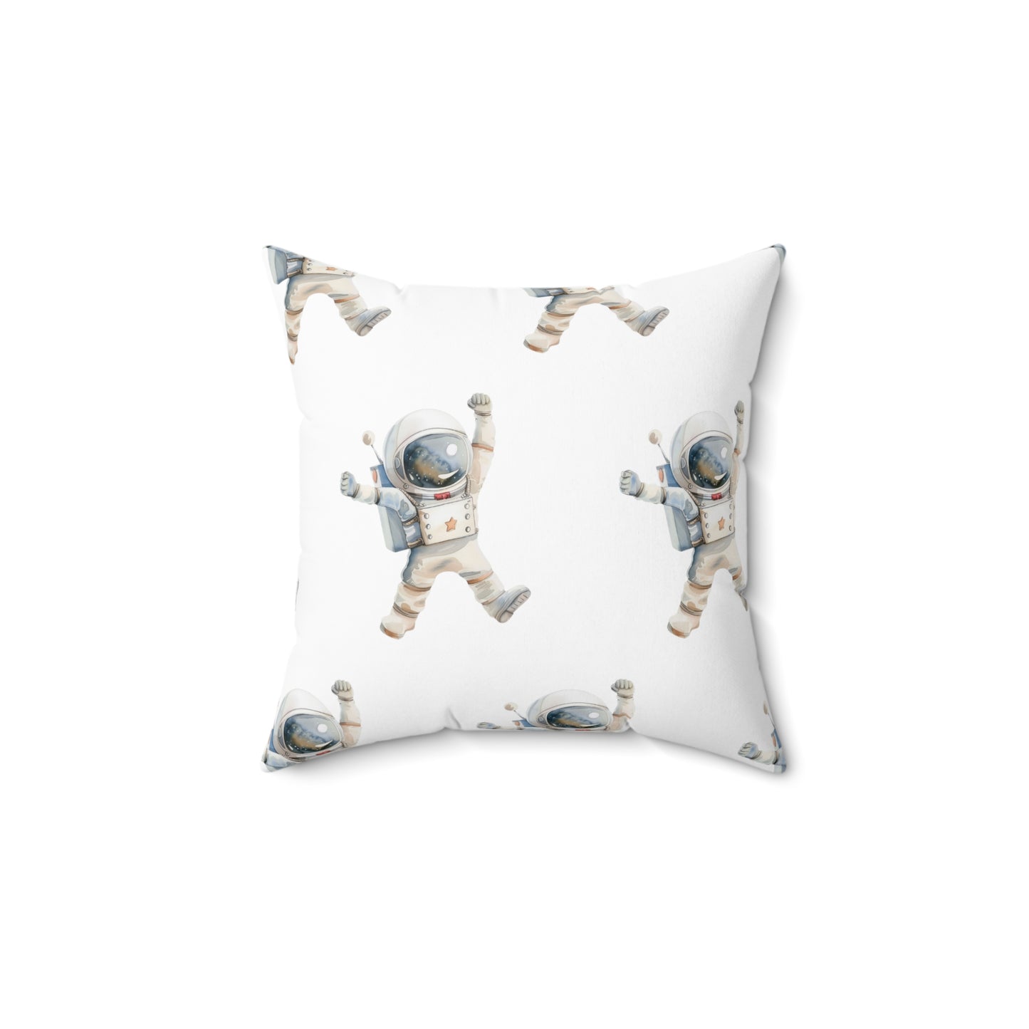 Spun Polyester Square Pillow with Removable Cover Watercolor Astronaut