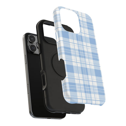 Impact-Resistant Phone Case - Easter Plaid Blue