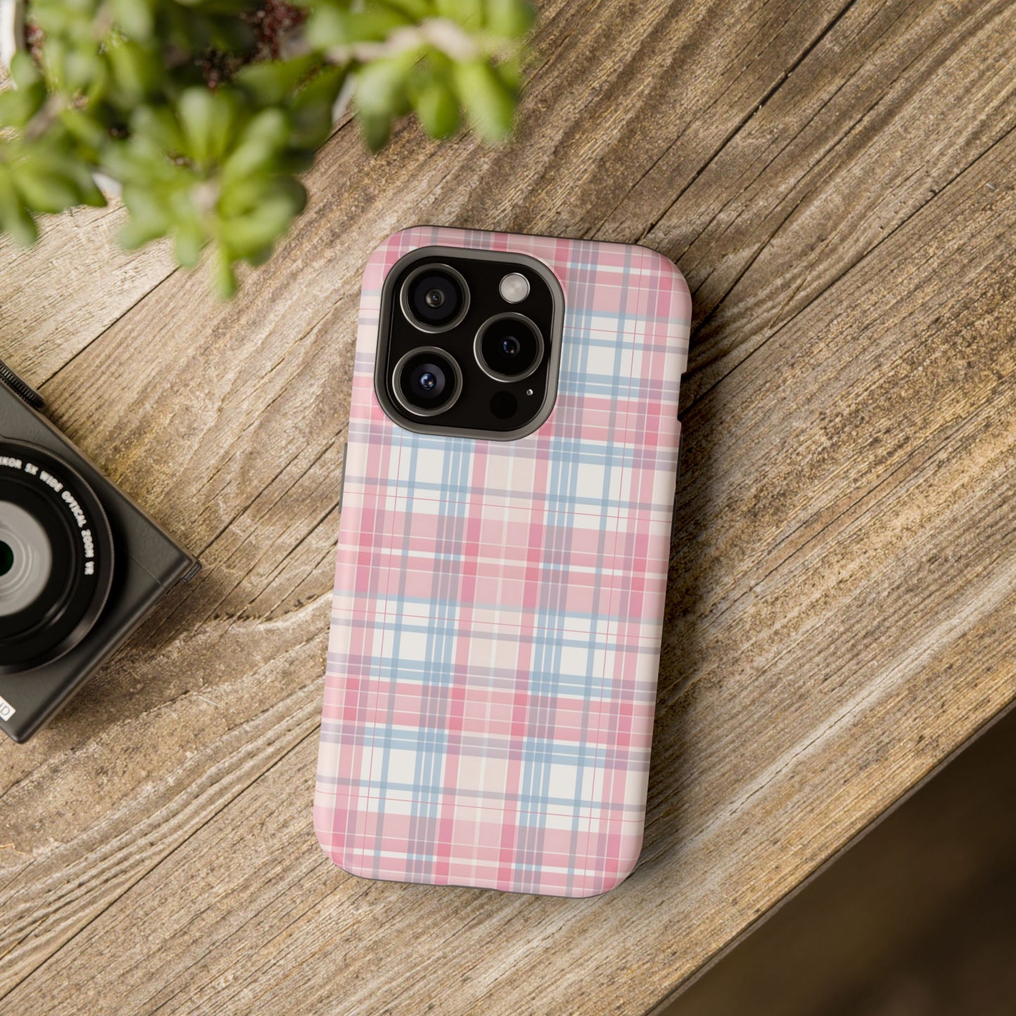 Impact-Resistant Cases-Spring Plaid Pink Blue