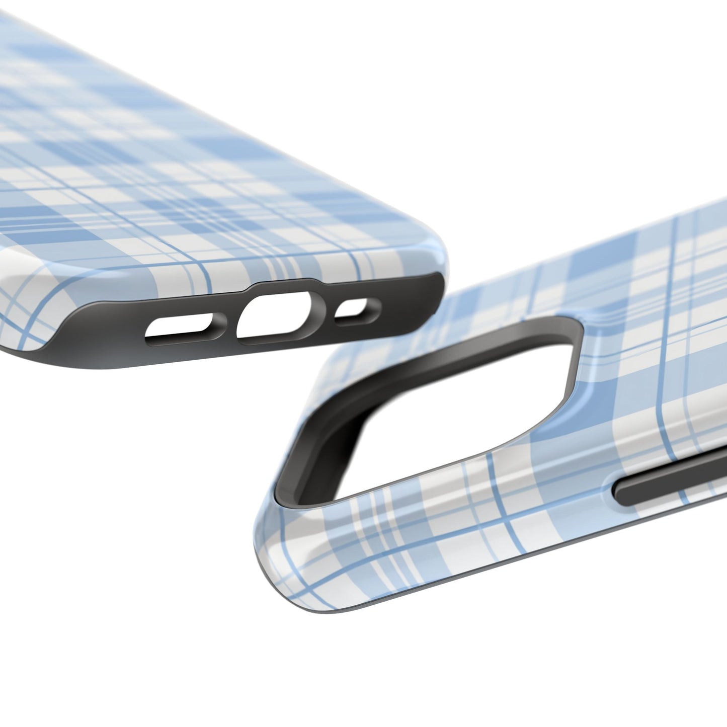 Impact-Resistant Phone Case - Easter Plaid Blue