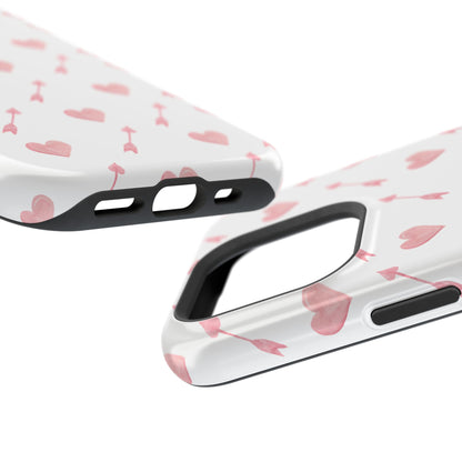 Impact-Resistant Cases - Valentine's Day Watercolor Arrow Hearts