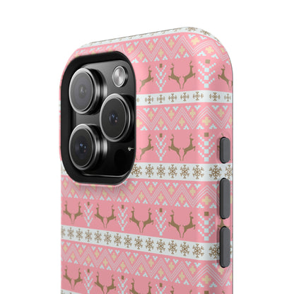 Pink Deer Antler Sweater Christmas Pattern Impact-Resistant Cases