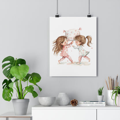 Giclée Art Print Watercolor Pink Pajama Party