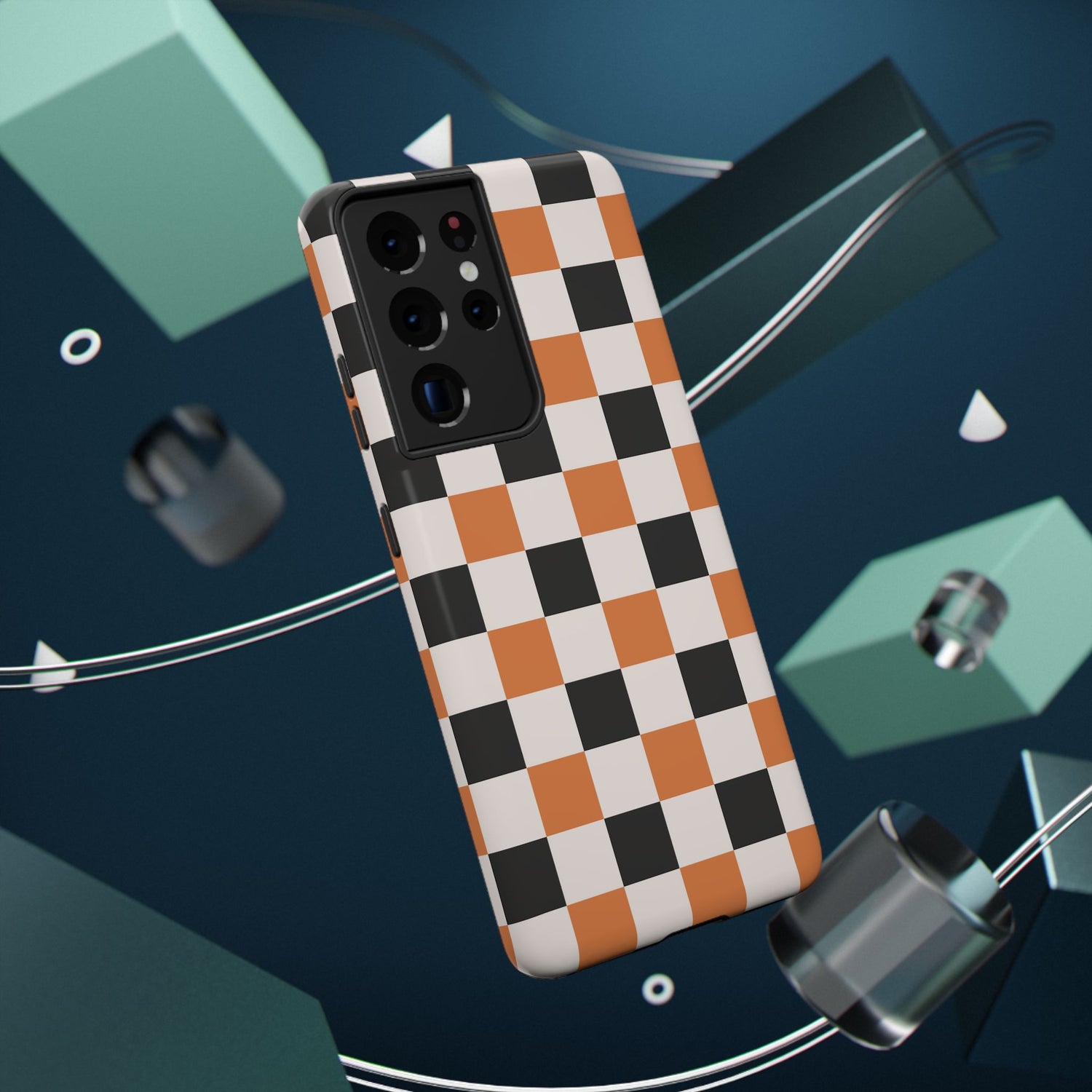 Trendy Halloween Checkerboard Phone Case | Impact-Resistant, iPhone, Samsung