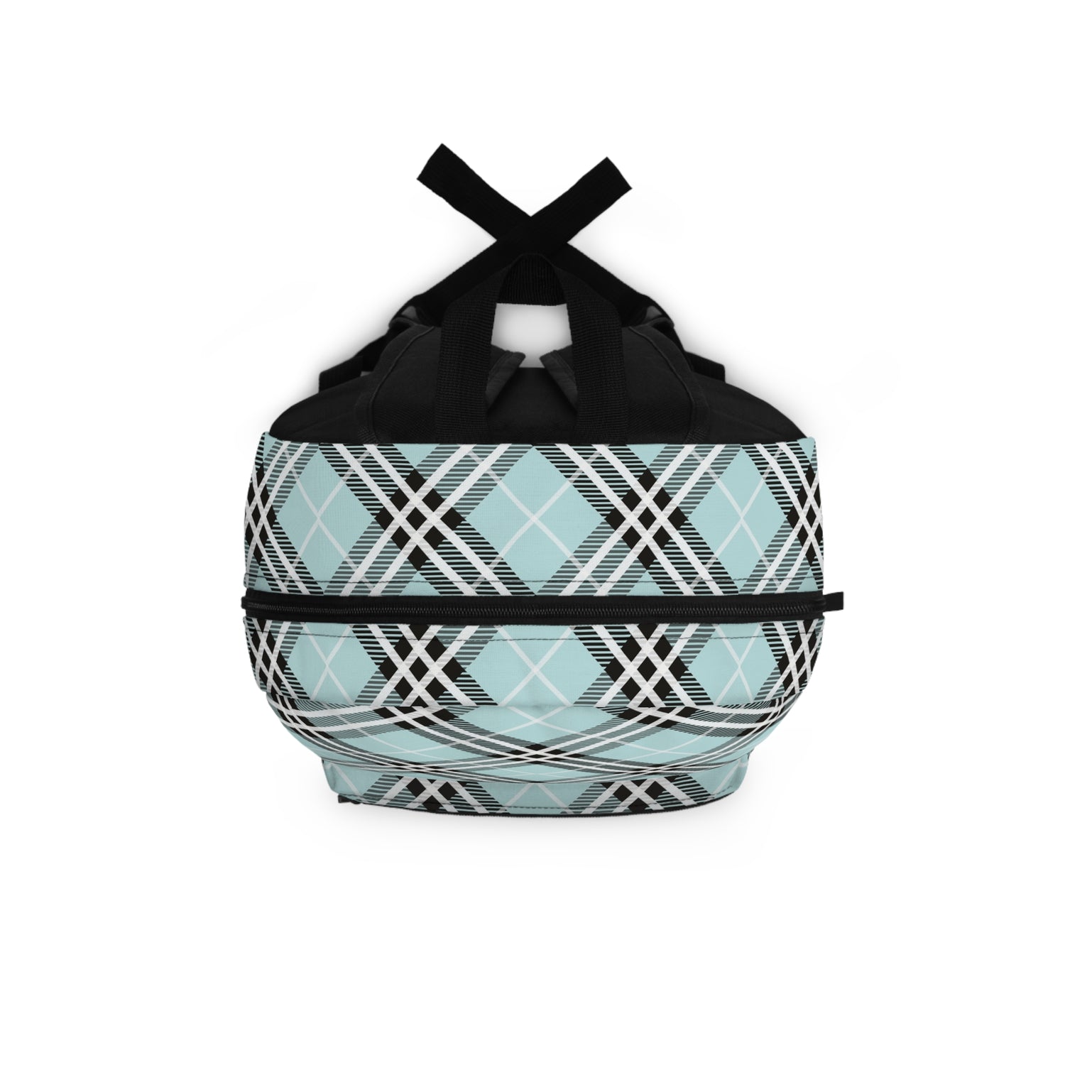 Backpack- Preppy Plaid Aqua Black