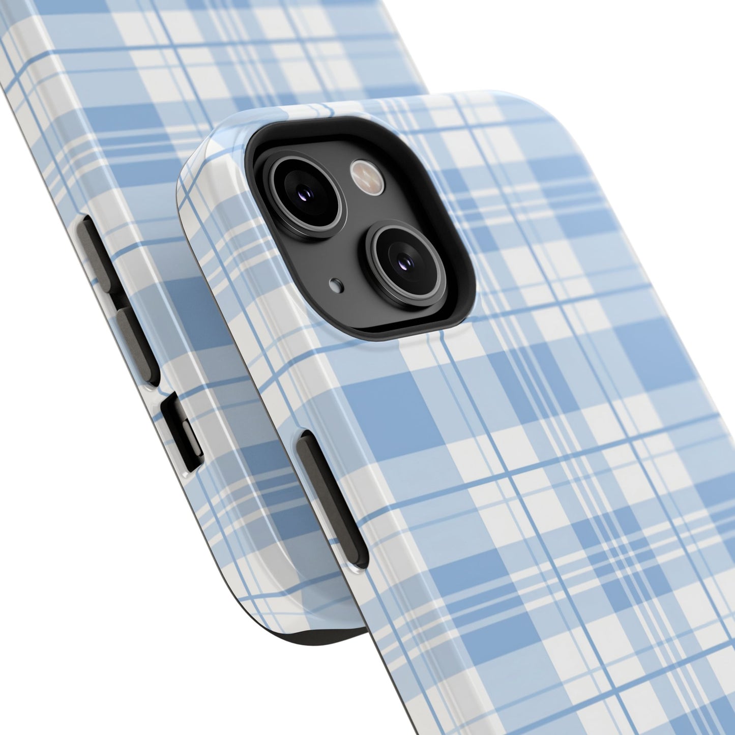 Impact-Resistant Phone Case - Easter Plaid Blue