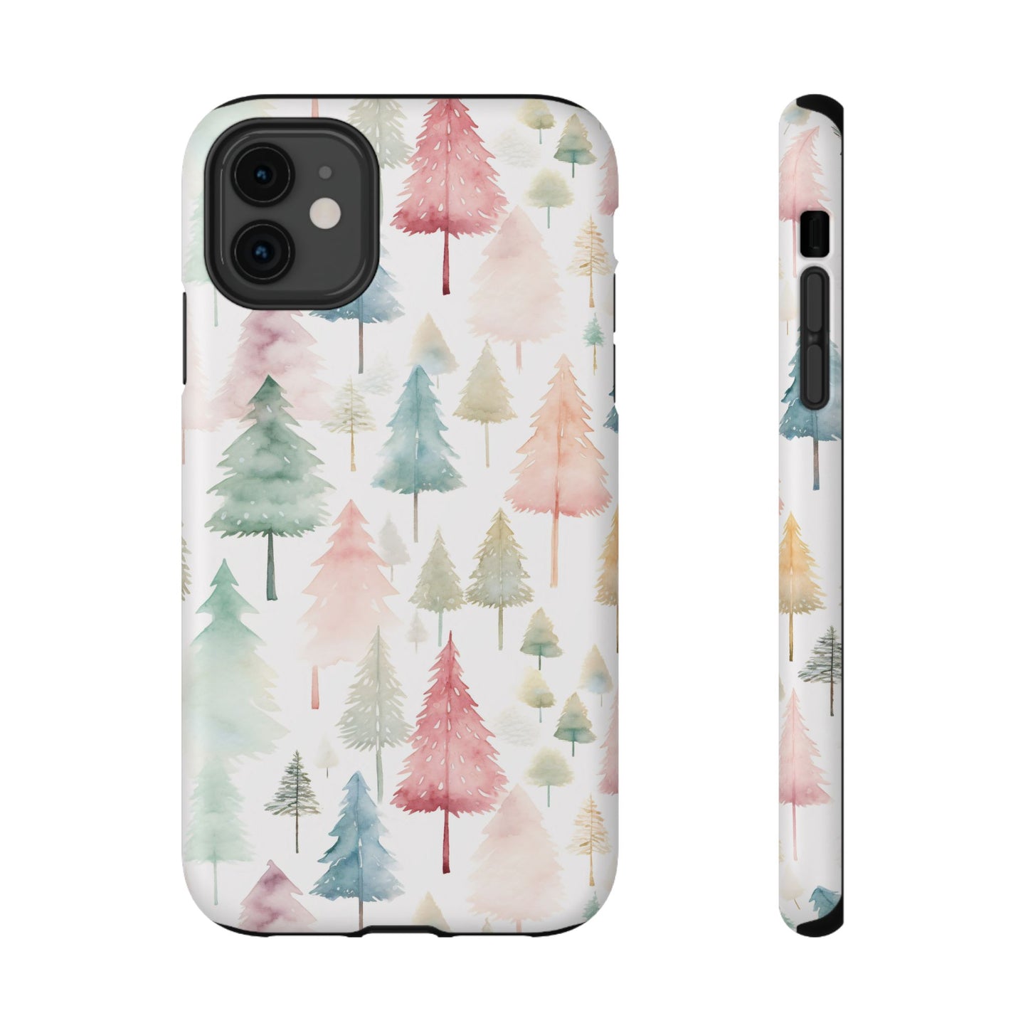 Watercolor Christmas Trees Impact-Resistant Phone Case