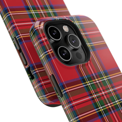 Impact-Resistant Phone Case-Holiday Tartan Plaid Red