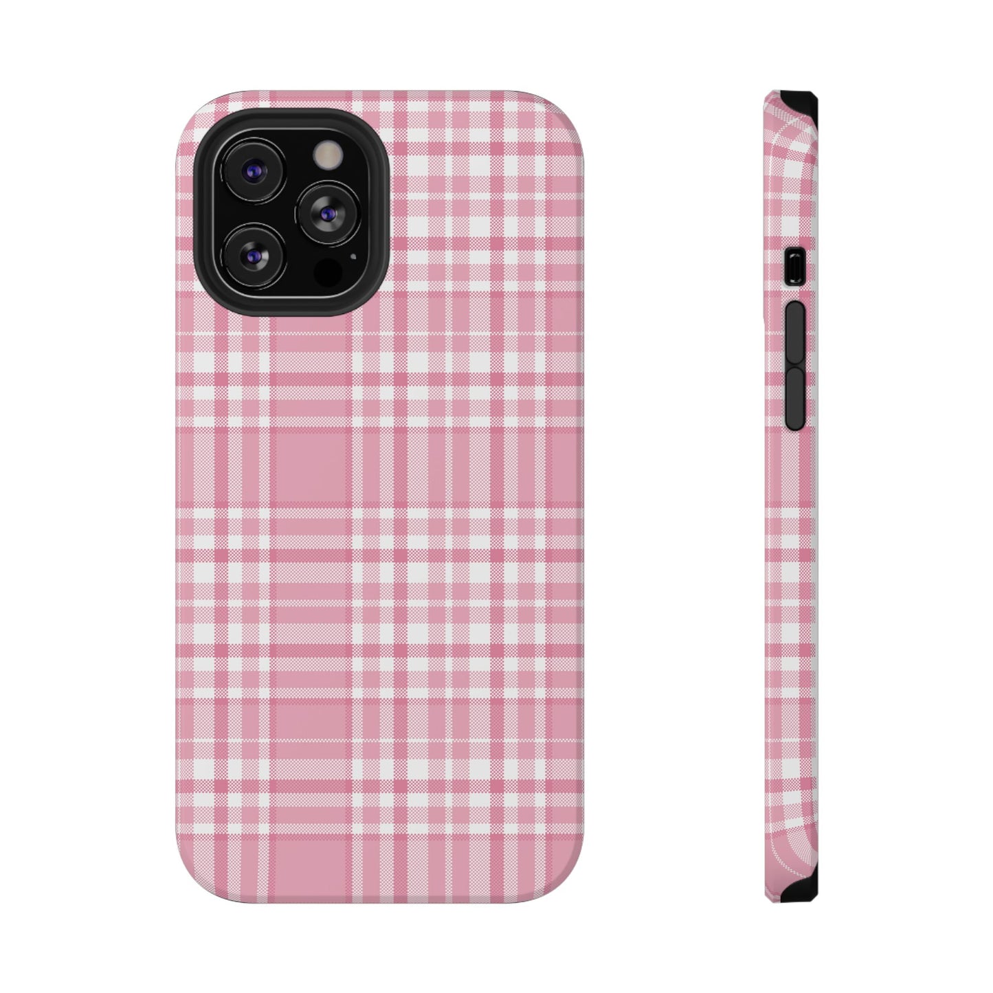 Impact-Resistant Phone Case - Easter Plaid Pink