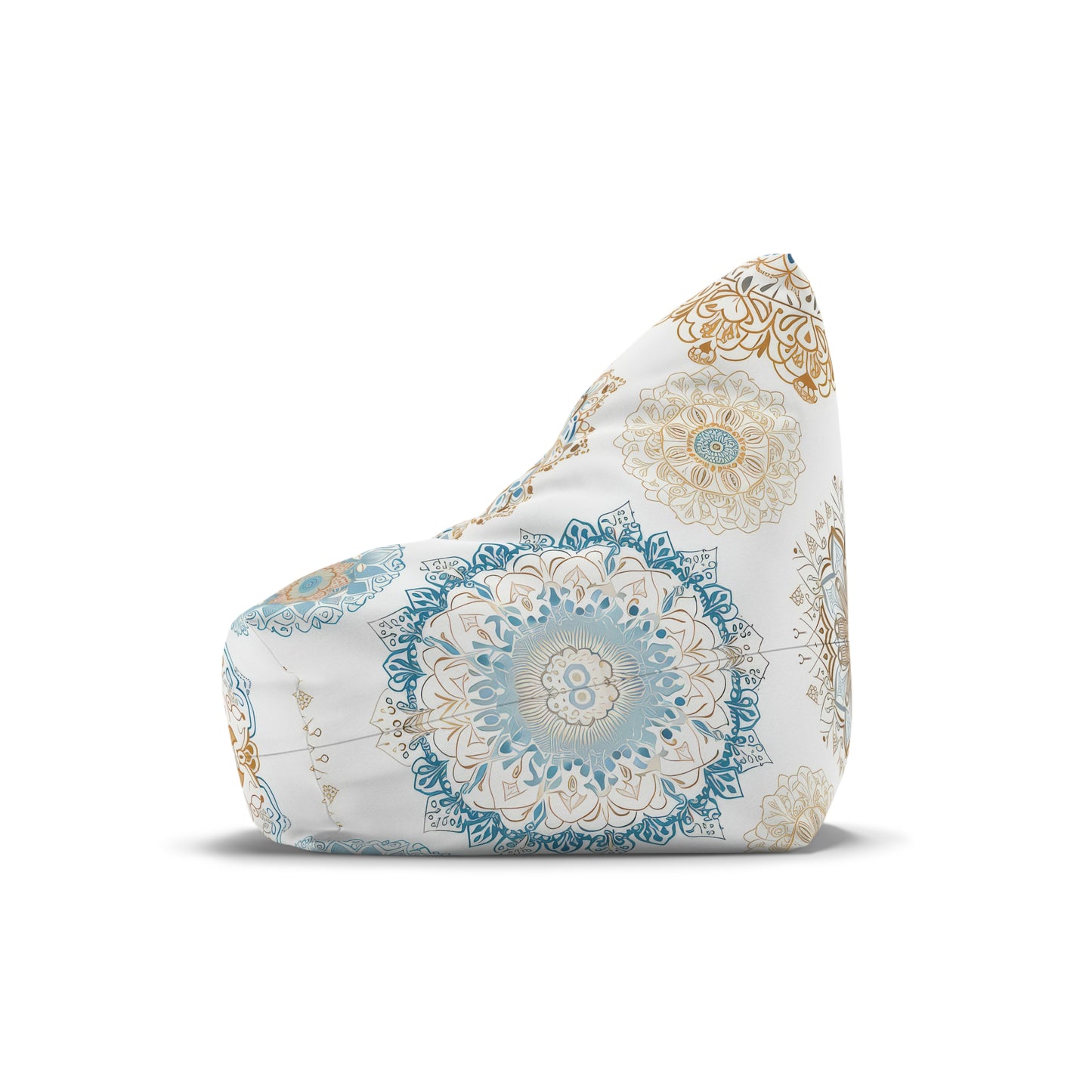 Blue Gold Boho Fun Bean Bag Chair Cover